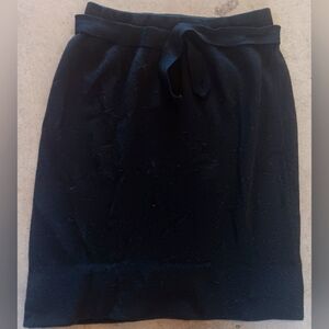 CASHMERE Black Vintage Pull-On Skirt W/Tie Belt